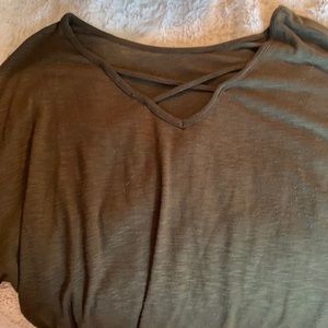 Green crossover tee